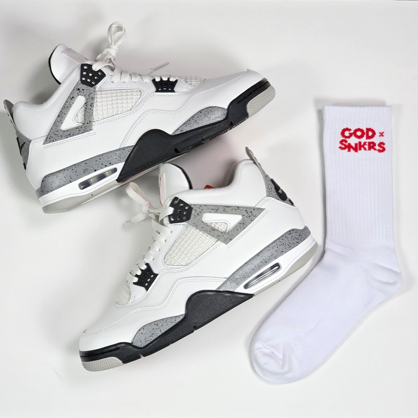 GOD x SNKRS White and Red Firm Footing Socks