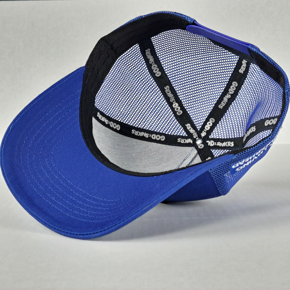 GOD x SNKRS Blue and Black Water of Life Trucker Cap