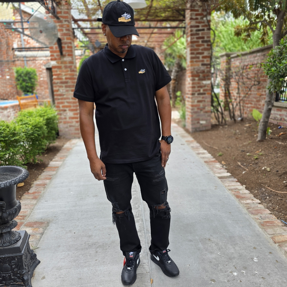 GOD x SNKRS Premium Stretch Classic Fit Polo - Classic Black