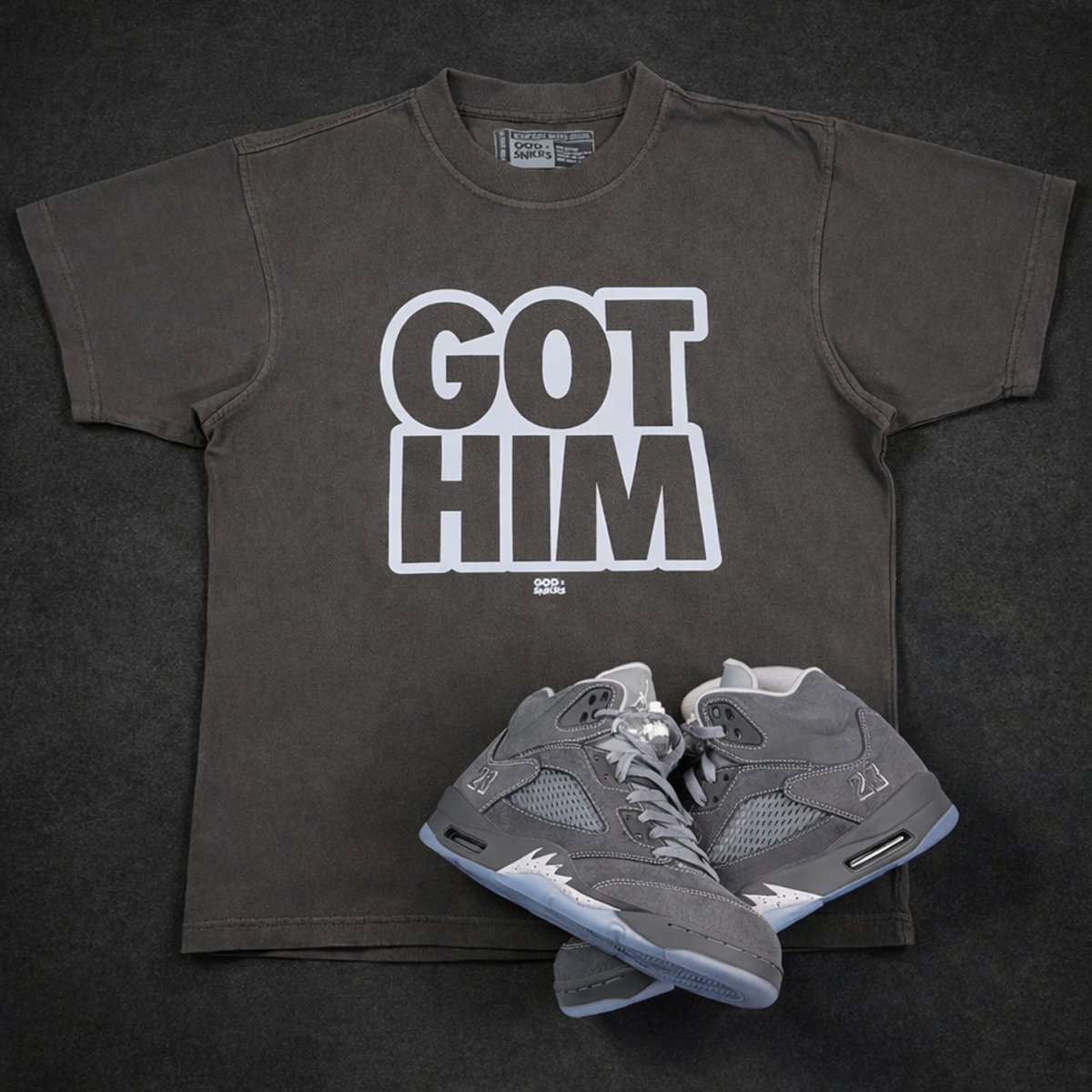 GOD x SNKRS GOT HIM UNafraid Wolf Grey Super Heavyweight Tee