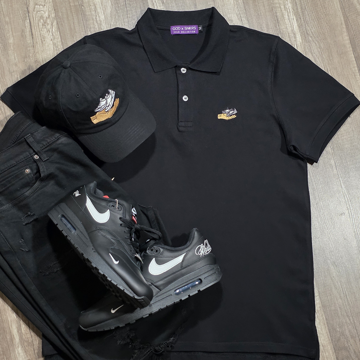 GOD x SNKRS Premium Stretch Classic Fit Polo - Classic Black