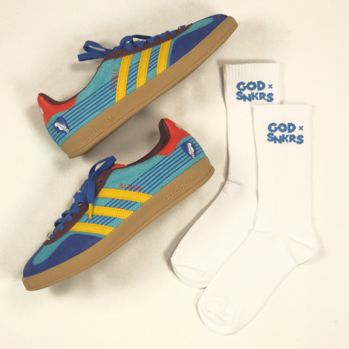 GOD x SNKRS White & Blue Firm Footing Socks
