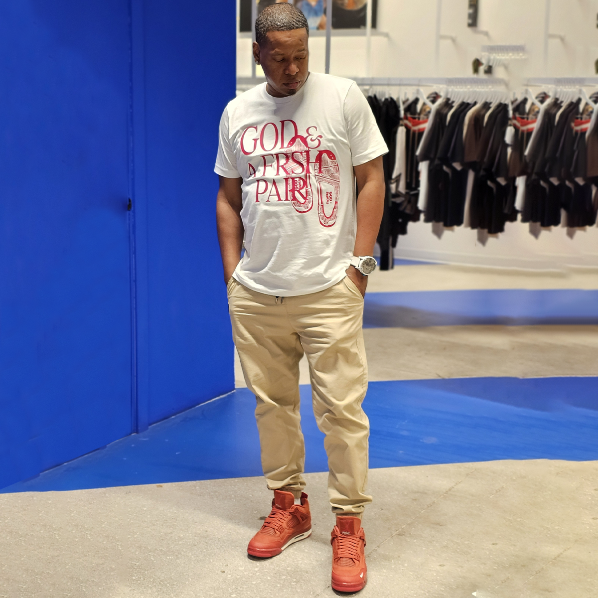GOD x SNKRS GOD and a FRSH PAIR Brick x Brick Heavyweight Tee