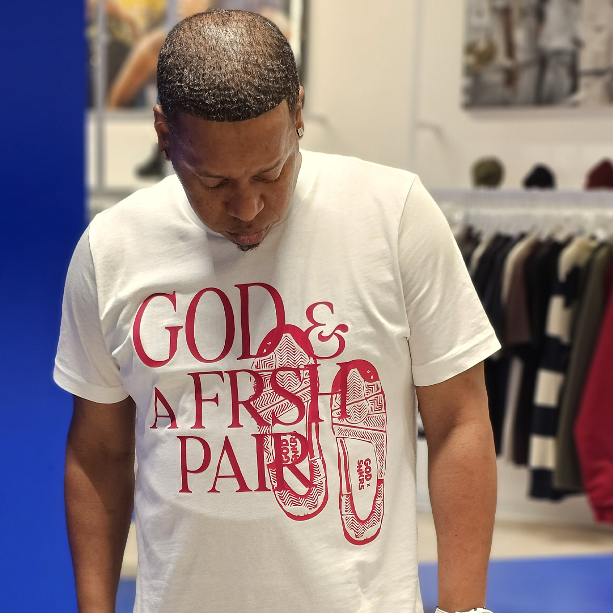 GOD x SNKRS GOD and a FRSH PAIR Brick x Brick Heavyweight Tee
