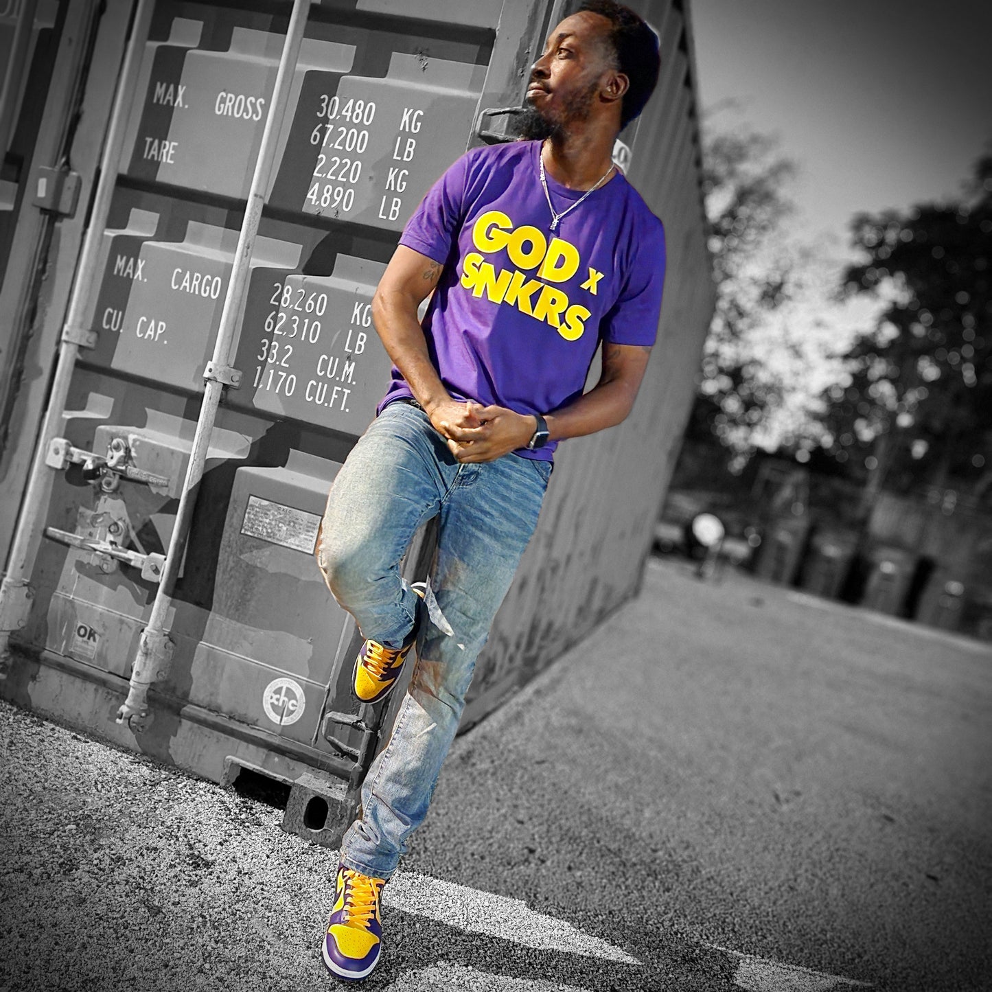 GOD x SNKRS Royal Honor Purple & Gold Tee