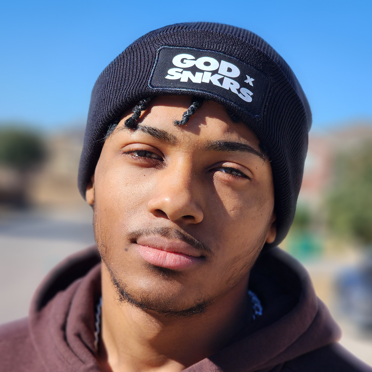 GOD x SNKRS Helmet of Salvation Black Beanie