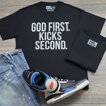 GOD x SNKRS - GOD FIRST. KICKS SECOND. Heavyweight Tee