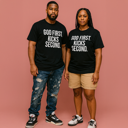 GOD x SNKRS - GOD FIRST. KICKS SECOND. Heavyweight Tee