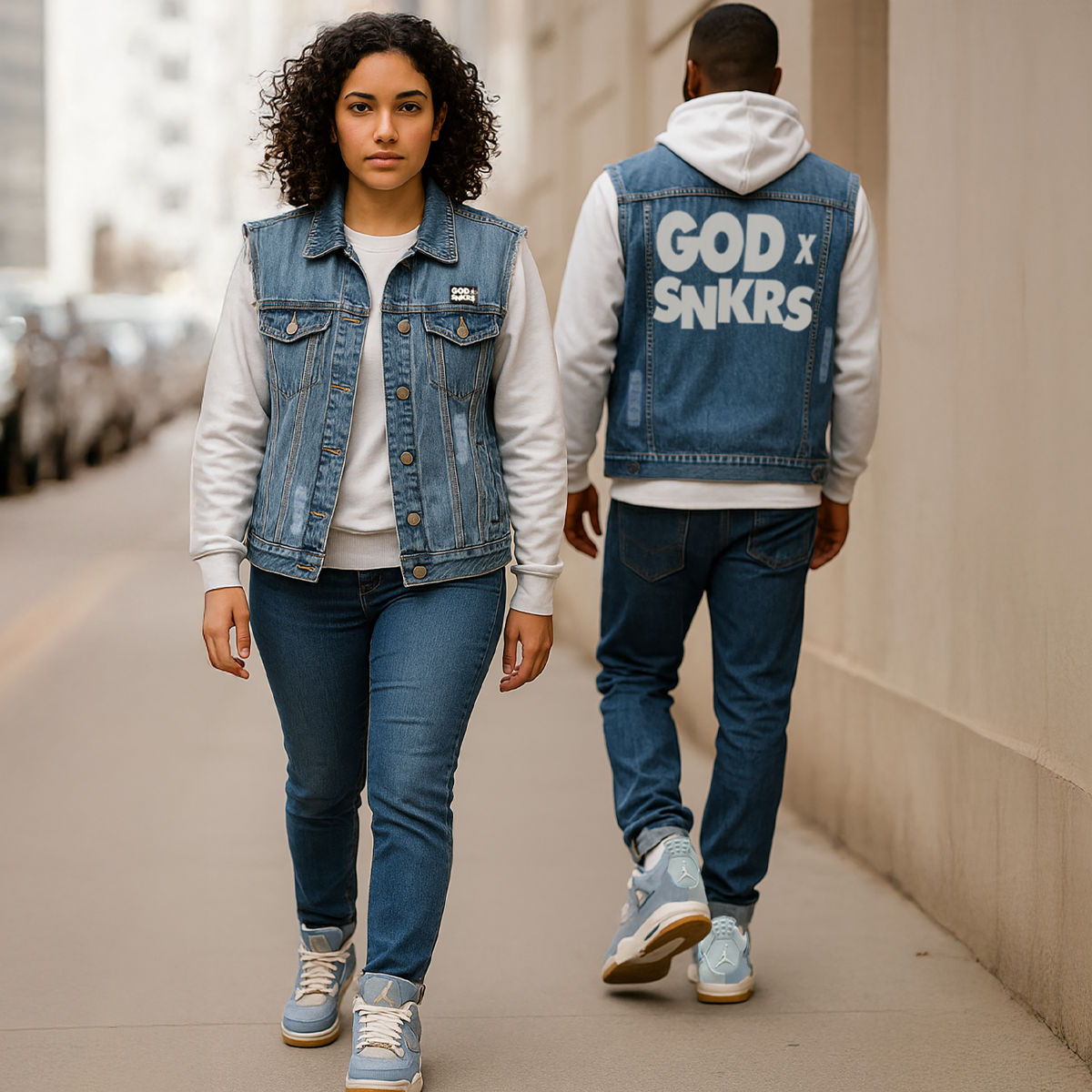 GOD x SNKRS Armor of Faith Denim Vest