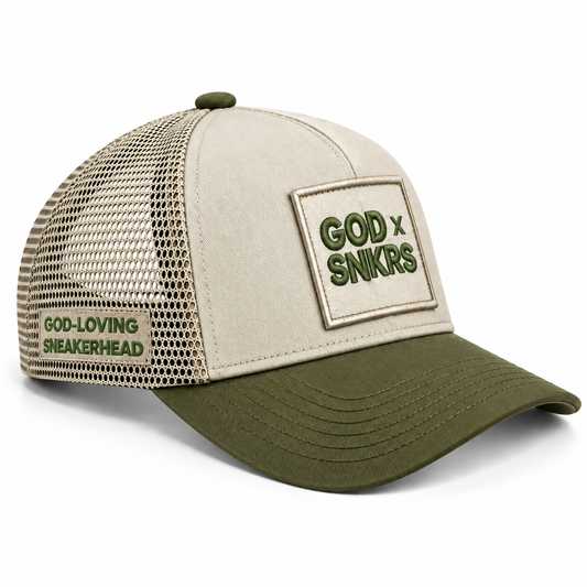 GOD x SNKRS Olive Leaf Trucker Cap