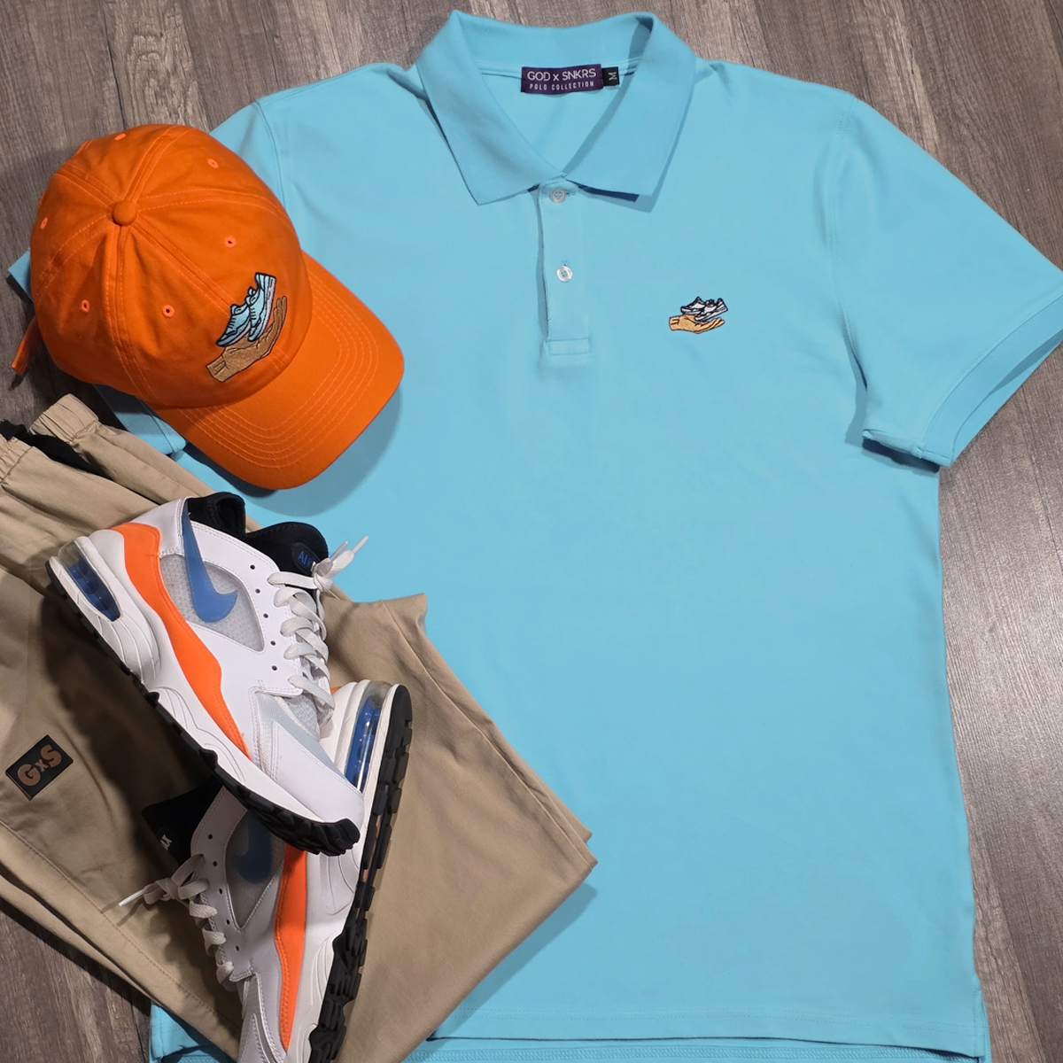 GOD x SNKRS Premium Stretch Classic Fit Polo - Ocean Breeze