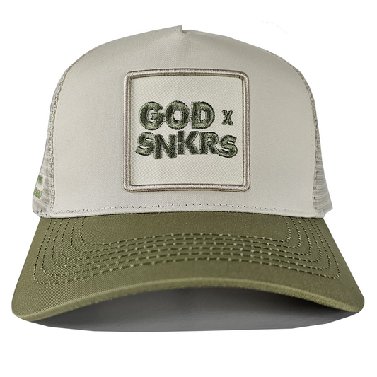 GOD x SNKRS Olive Leaf Trucker Cap