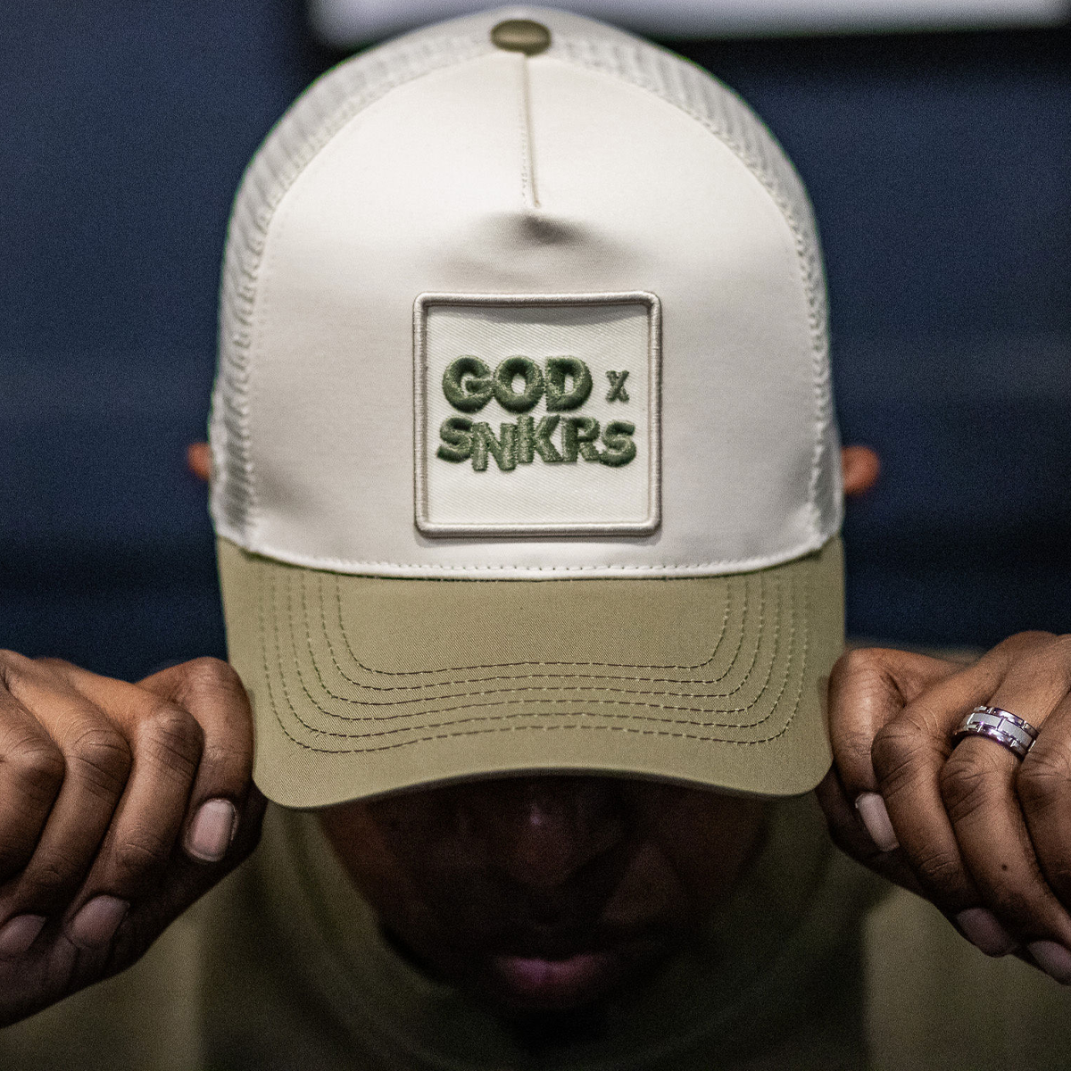 GOD x SNKRS Olive Leaf Trucker Cap