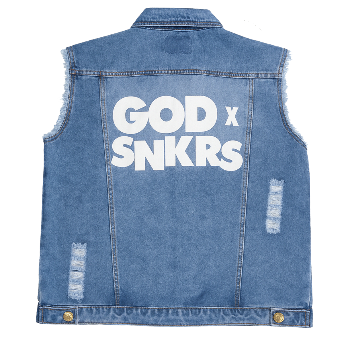 GOD x SNKRS Armor of Faith Denim Vest