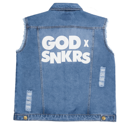 GOD x SNKRS Armor of Faith Denim Vest