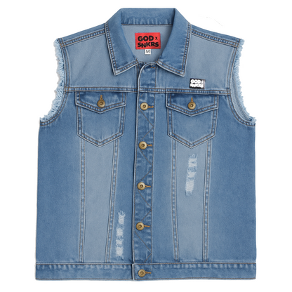 GOD x SNKRS Armor of Faith Denim Vest