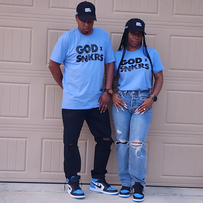 GOD x SNKRS Skies of Heaven UNC Blue Tee