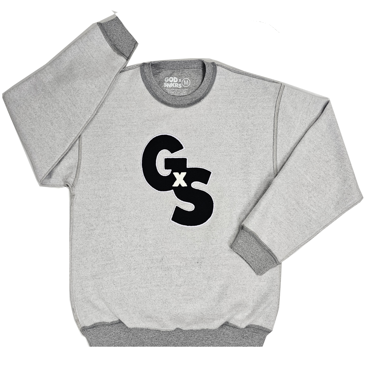 GOD x SNKRS Metallic Grey GxS Chenille Crewneck