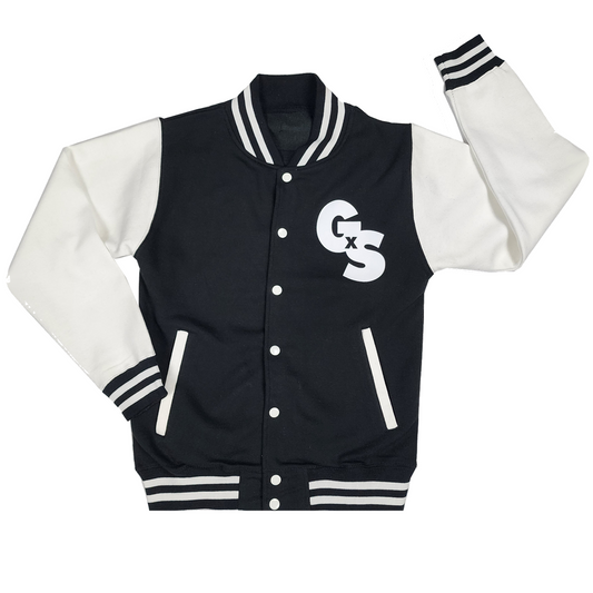 GOD x SNKRS Light in Darkness Black and White Varsity Jacket