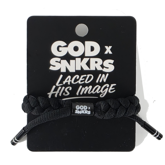 GOD x SNKRS Laced in His Image Shoelace Wristband - Black