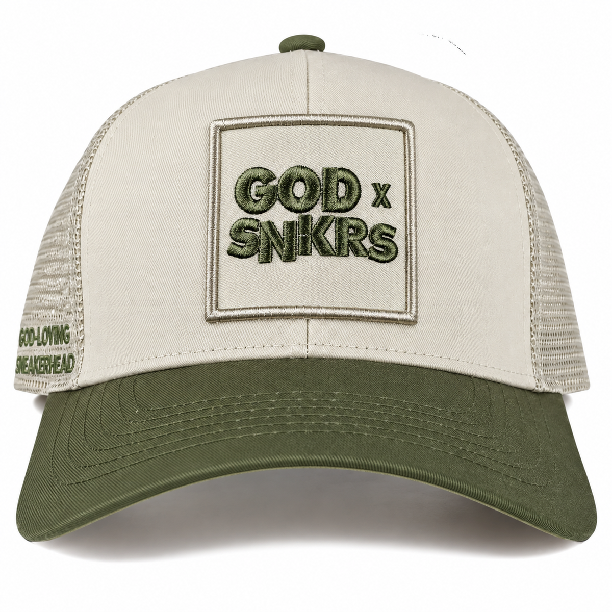 GOD x SNKRS Olive Leaf Trucker Cap