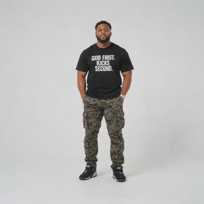 GOD x SNKRS - GOD FIRST. KICKS SECOND. Heavyweight Tee