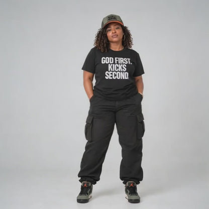 GOD x SNKRS - GOD FIRST. KICKS SECOND. Heavyweight Tee