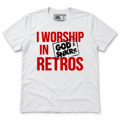 GOD x SNKRS Sueded I WORSHIP IN RETROS - Fire Red Tee