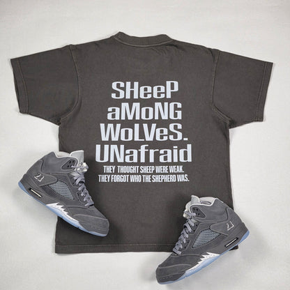 GOD x SNKRS GOT HIM UNafraid Wolf Grey Super Heavyweight Tee