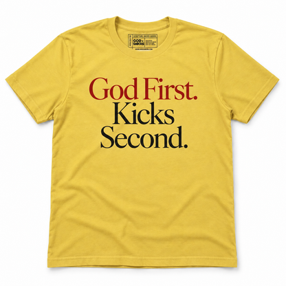 GOD x SNKRS God First. Kicks Second. Fueled by Faith - Yellow Ferrari