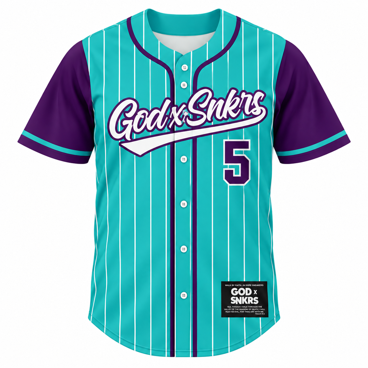 GOD x SNKRS Pin-Stripe Jersey - Grape