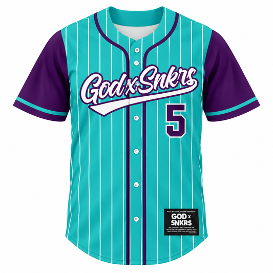 GOD x SNKRS Pin-Stripe Jersey - Grape