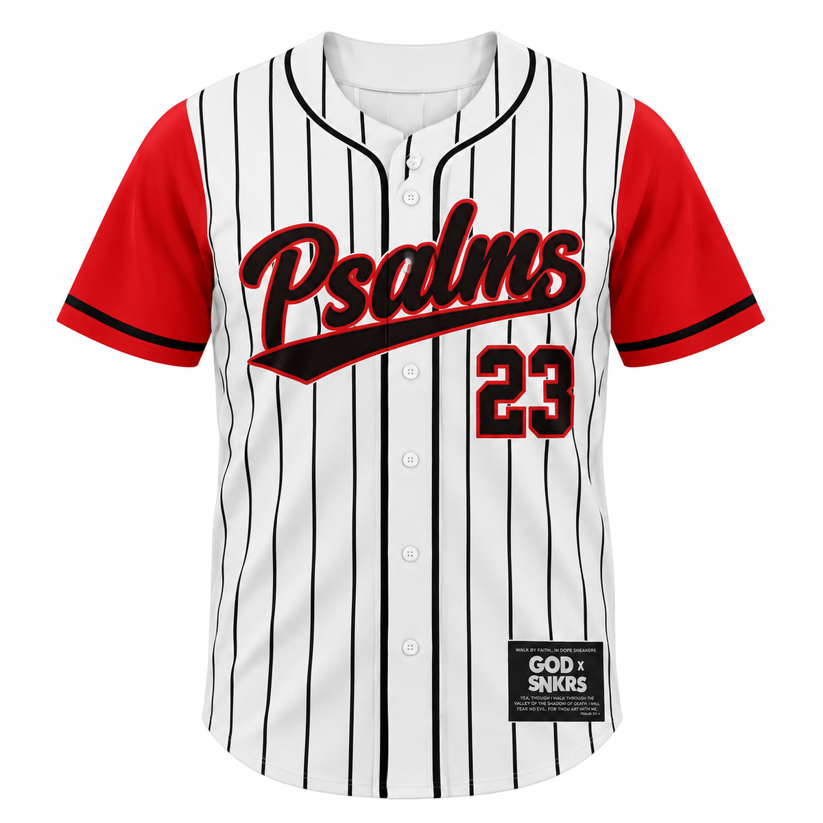 GOD x SNKRS Fire Red Psalms 23 Jersey