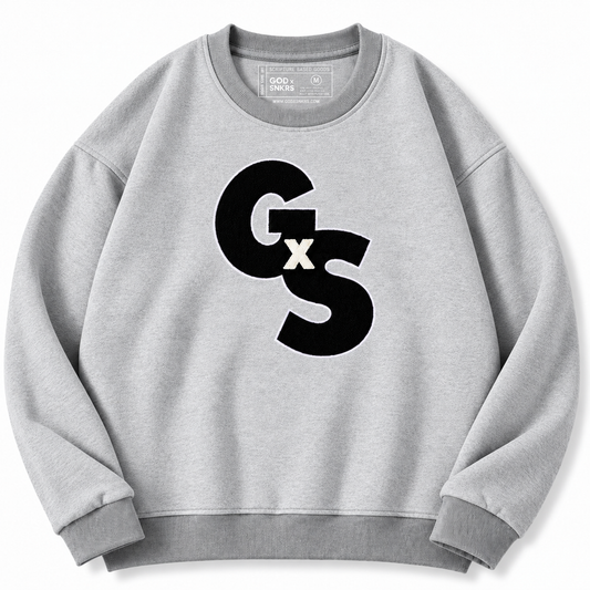 GOD x SNKRS Metallic Grey GxS Chenille Crewneck