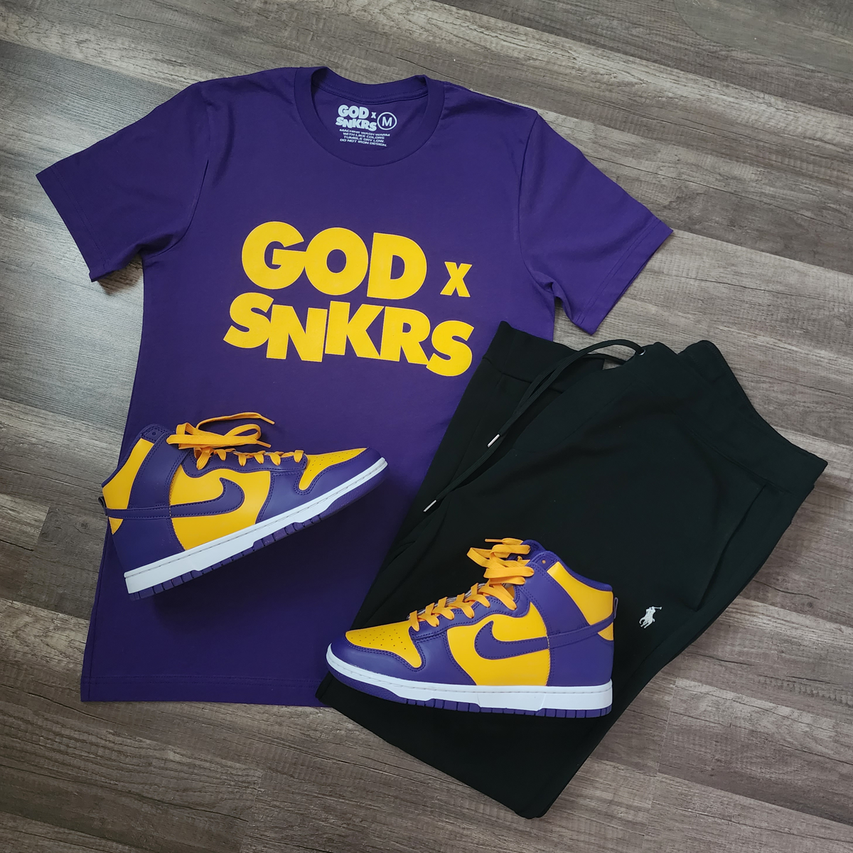 GOD x SNKRS Royal Honor Purple Gold Tee